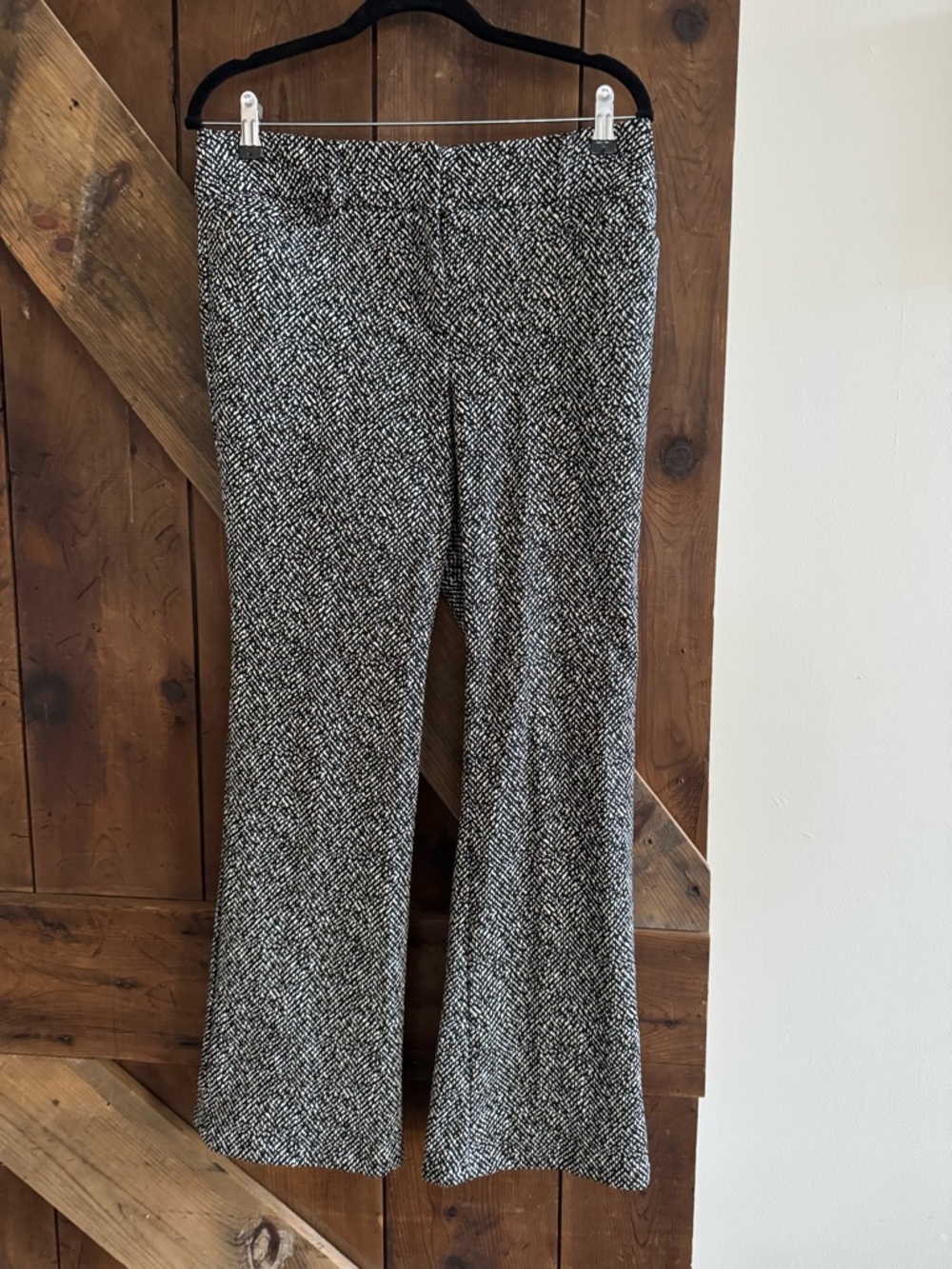 Women’s Black & White Tweed Boot Cut Pants